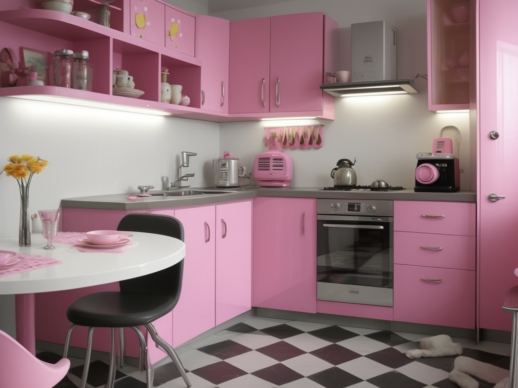 Retro Pink Kitsch Kitchen