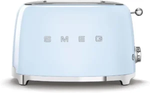 SMEG 2 Slice Toaster with 6 Presets and Defrost Function and Removable Crumb Tray Pastel Blue