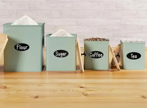 Retro Green Kitchen Storage Canisters