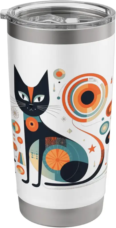 ATOMIC CAT | Vintage Retro Mid Century Modern Kitten Kitty Stainless Steel Insulated Tumbler