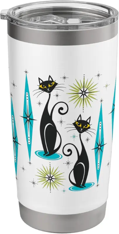 Mid-Century Modern Atomic Cats tumbler