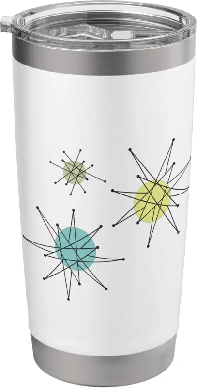 Franciscan Starburst Dinnerware Atomic Era Stainless Steel Insulated Tumbler